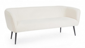 Avril White Boucle` 3Seats Sofa