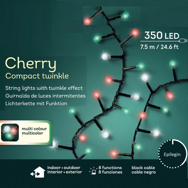  350 Led Cherry Balls Twinkle &    -  10.7m    Epilegin. 